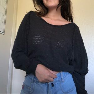 Free People Navy Knit Sweater